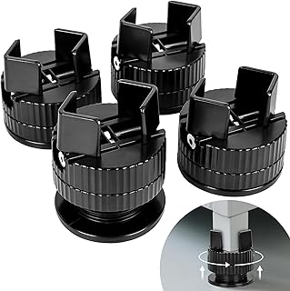 4 Pcs Bed Risers with Fine tuning Adjustable Screw Clamp, durable furniture risers with a load-bearing capacity of 4000LBs, Bed Risers are Height Adjustable 1.8in-2.3in, Suitable for Bed, Desk, Sofa
