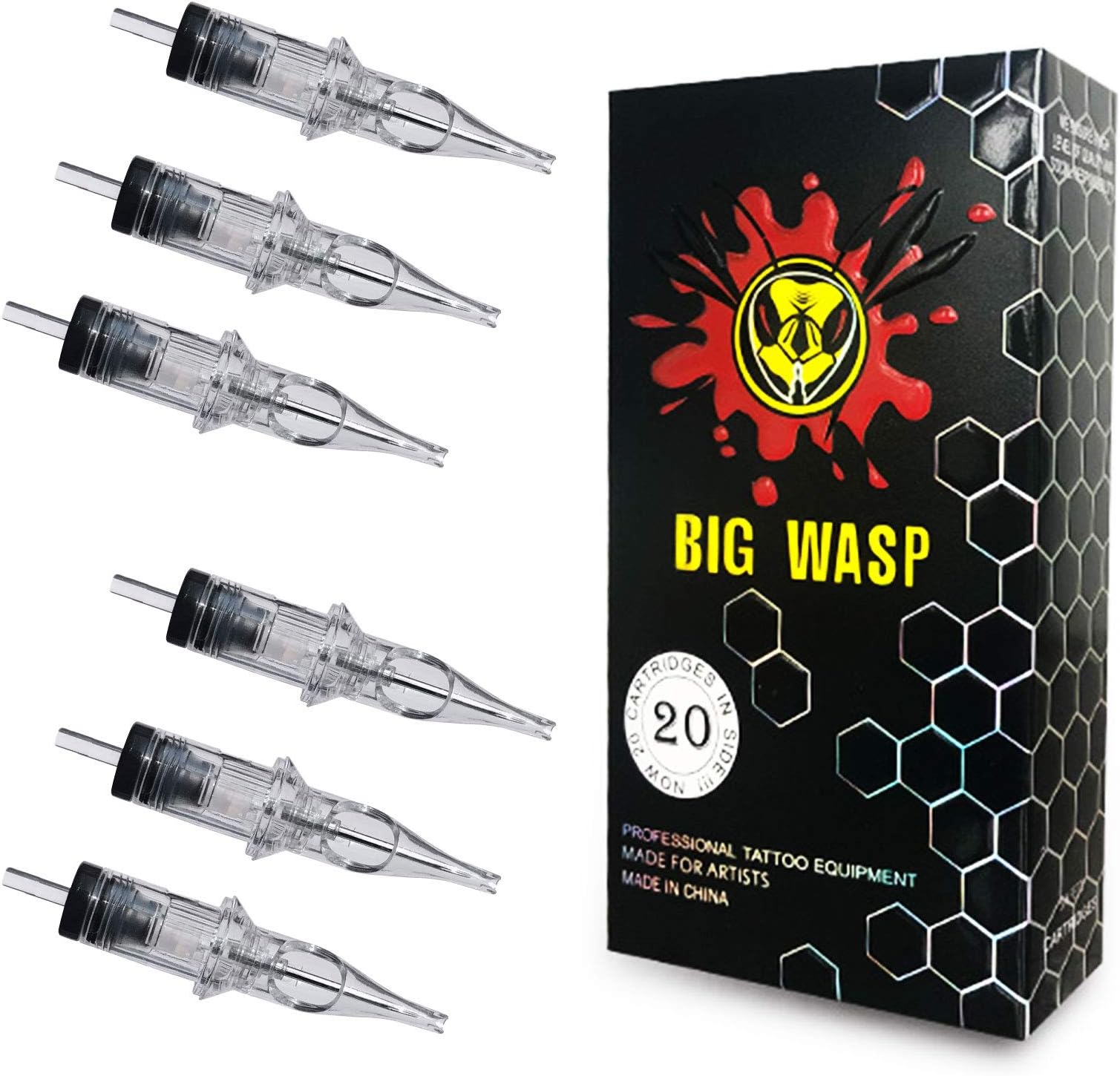 BIGWASP 4th Generation Premium Tattoo Needle Cartridges #10 Bugpin 5 Round Liner (5RL) 20Pcs
