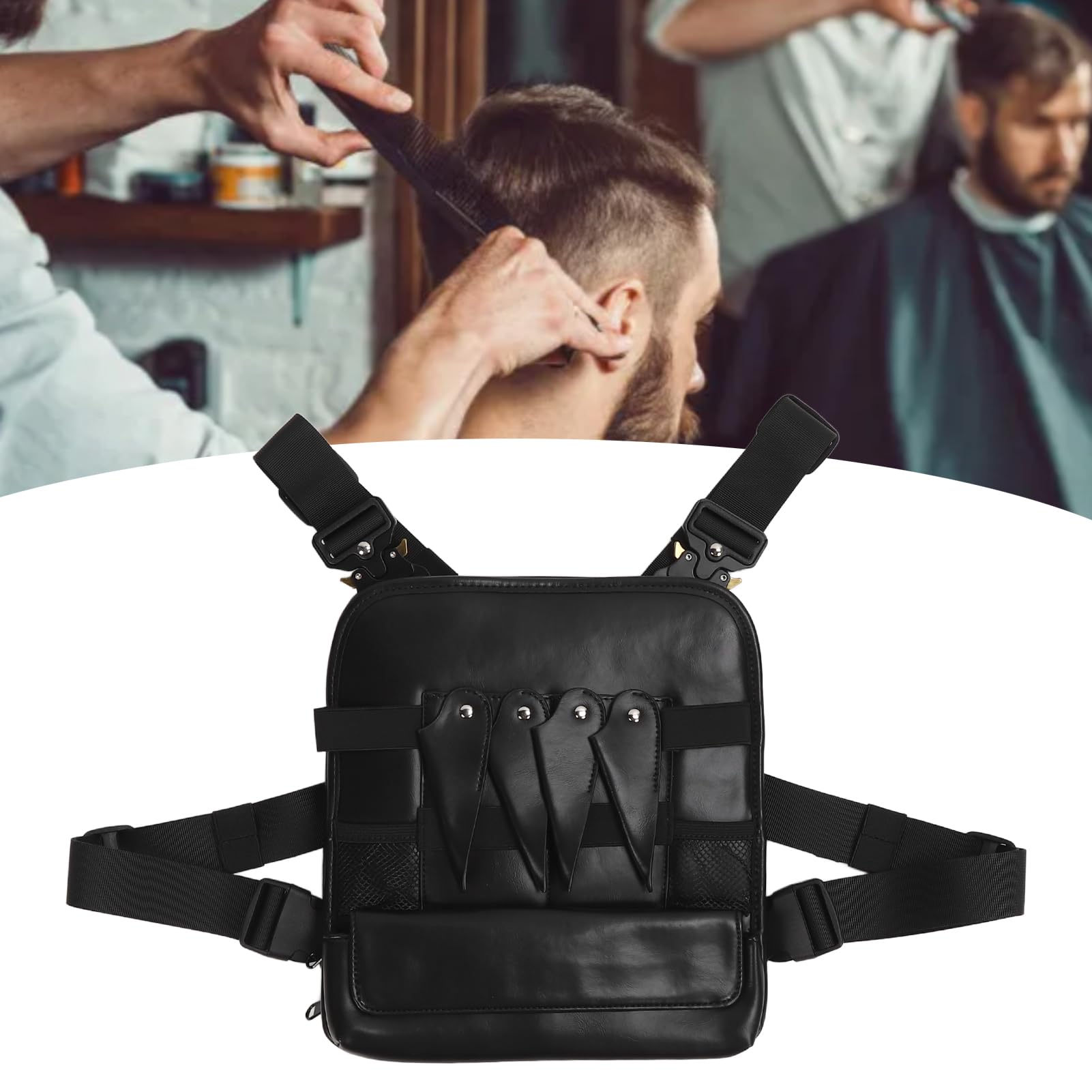 Torba na pas dla stylisty włosów PU Wielofunkcyjna saszetka na salon fryzjerski o dużej pojemności Torba na narzędzia fryzjerskie Profesjonalna saszetka biodrowa dla fryzjerów