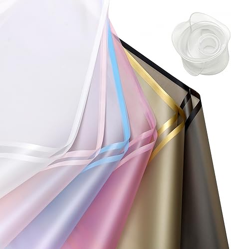 Miniatura 2 de Fondleadmiringly 30 hojas de papel de regalo de flores, papel de tienda de flores, papel de regalo impermeable, papel de regalo semi transparente