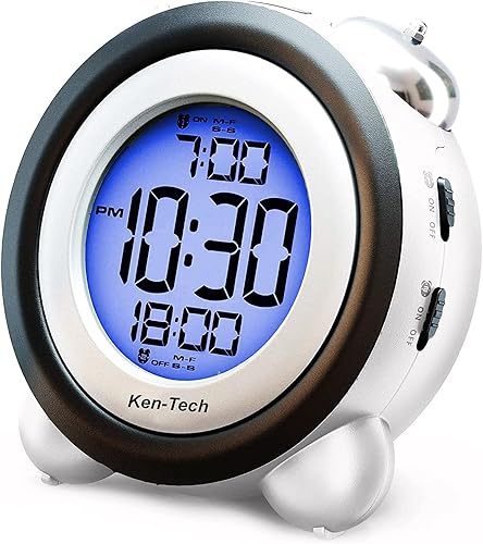 Sonnet Ken-Tech - Reloj despertador digital de doble campana, muy ruidoso, para personas que duermen mucho y personas con discapacidad auditiva.