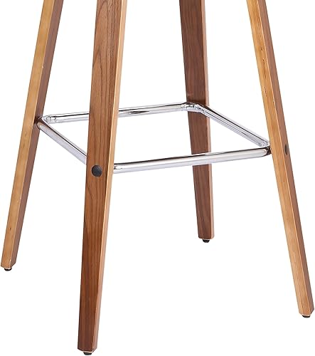 Miniatura 9 de Armen Living Tyler Taburete de Bar Giratorio de 26 Pulgadas de Altura de Mostrador de Cuero Sintético Marrón y Madera de Nogal