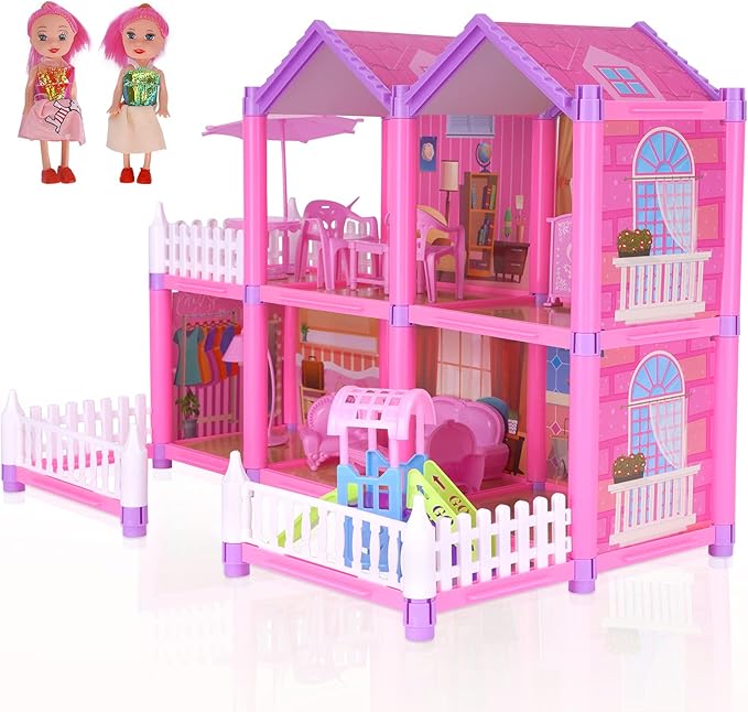Dollhouse Toy House with Accessories and Furniture, Kids