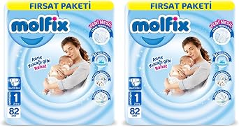 Molfix Fırsat Paketi Yenidoğan 1 Beden Bebek Bezi 82 Adet, Beyaz