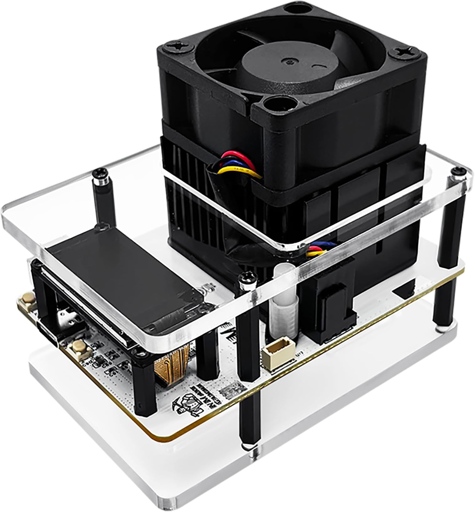 NerdMiner NMAxe Gamma Bitaxe 601 BTC Miner Chip Opensource Solo Bitcoin BM1370 ASIC Solo Lottery Miner 1.2TH/s with 1.14-inch Display Wi-Fi BLE Support USB-PD (Normal Fan US Plug)