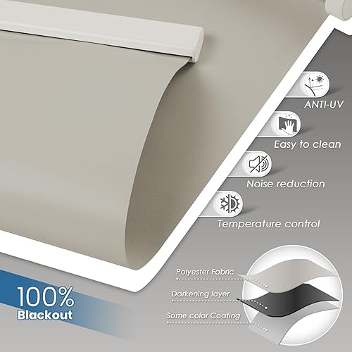 Miniatura 3 de Grandekor Persianas motorizadas con control remoto, persianas enrollables opacas, persianas inteligentes inalámbricas para dormitorio, sala de