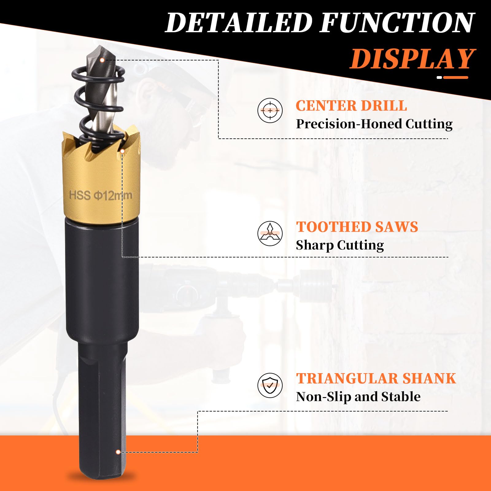METALLIXITY Hole Saw 70mm (2-3/4"), 4241 High Speed Steel Hole Cutter with Center Drill Bit - Image 3