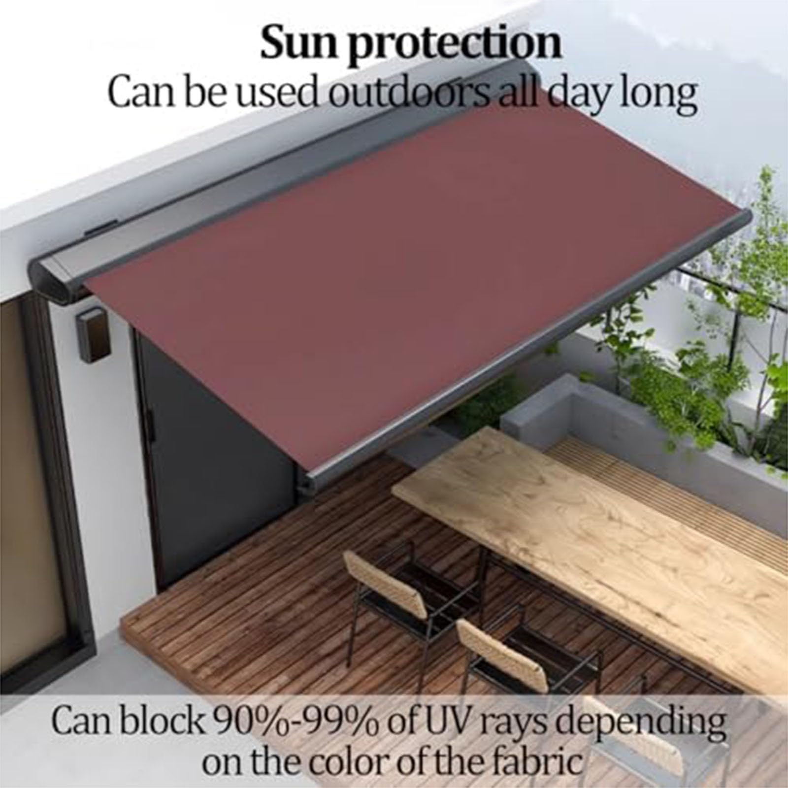 Auvent électrique rétractable avec lumières LED et télécommande – Cadre en aluminium pour terrasse, jardin, balcon