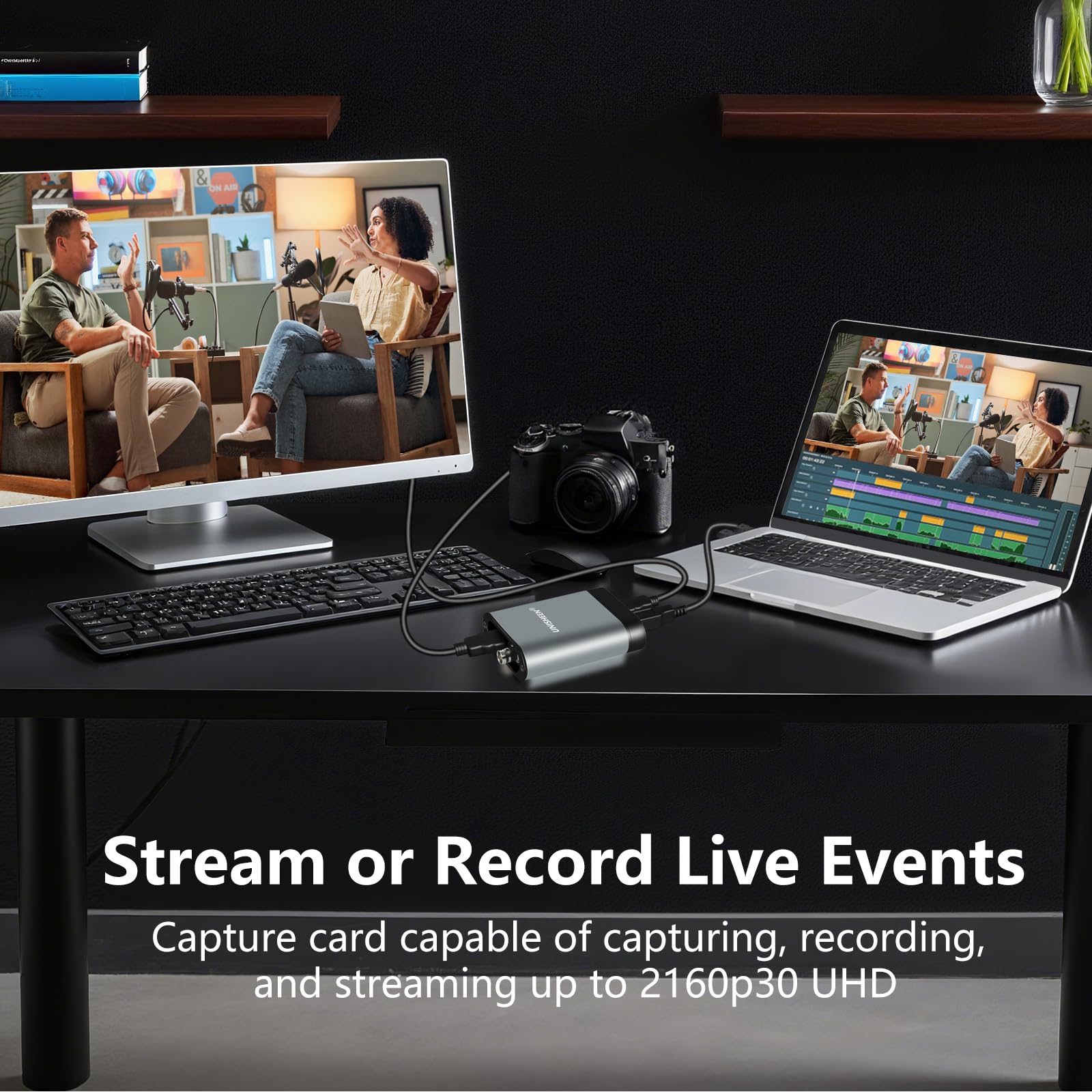 4k HDMI SDI Video Capture Card, 4K30 HDMI to USB 3.0 Capture Card for Streaming Work with Camera/Xbox/PS4/PS5/PC/OBS