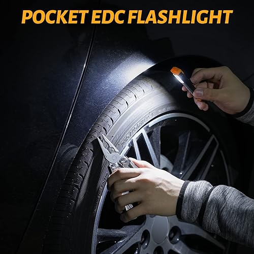 Miniatura 7 de ROYTOA Mini linterna, linternas recargables de 300 lúmenes, bolsillo EDC linterna con base magnética, pequeña linterna de mano con clip para