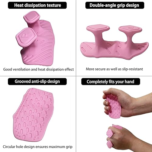 Miniatura 4 de Empuñaduras mejoradas para levantamiento de pesas agarres antideslizantes extra grandes y gruesas con diseño transpirable y protección de la palma,