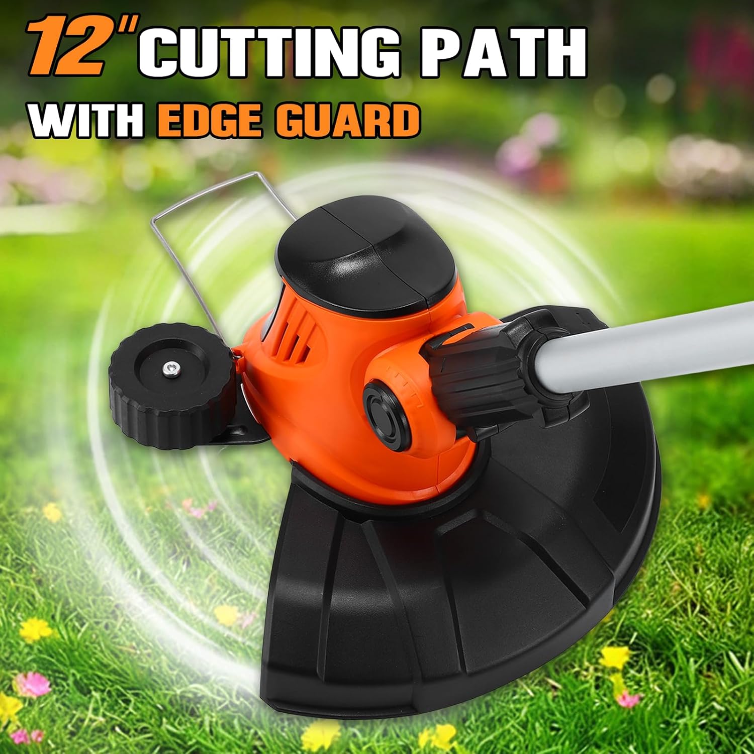 20V Cordless String Trimmer & Edger: 2 in 1 Lawn Tool with 12-Inch Cutting Width & 2x2.0Ah Batteries - Electric String Trimmer Foldable Shaft, Automatic Line Feed for Yard, Garden