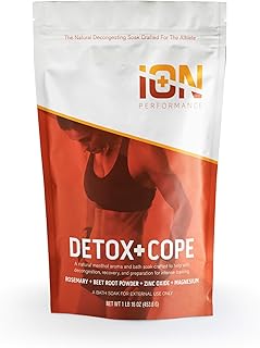 iON Performance Detox + Cope Athlete Bath Muscle Soak | Zinc, Magnesium Epsom Salt, Coconut Oil, Rosemary, Beet Root, Bay Leaf |Cold Season 16 Oz | Allergy Season | Muscle Recovery