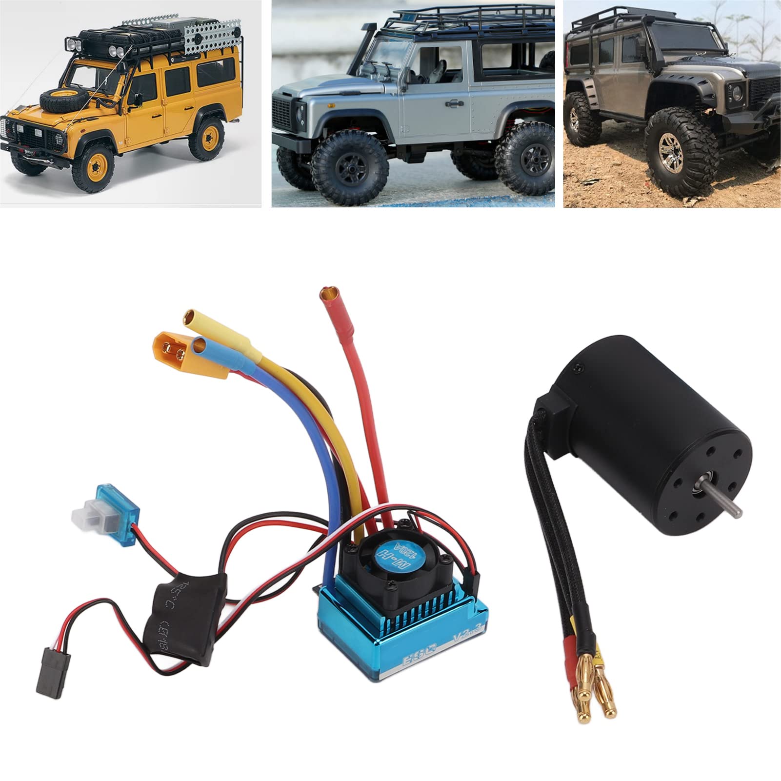 Annadue Kit ESC Compatto e Leggero per Motore Brushless 120A Parte di Aggiornamento Impermeabile per Auto RC 1/10, velocità Regolabile per Appassionati di RC,