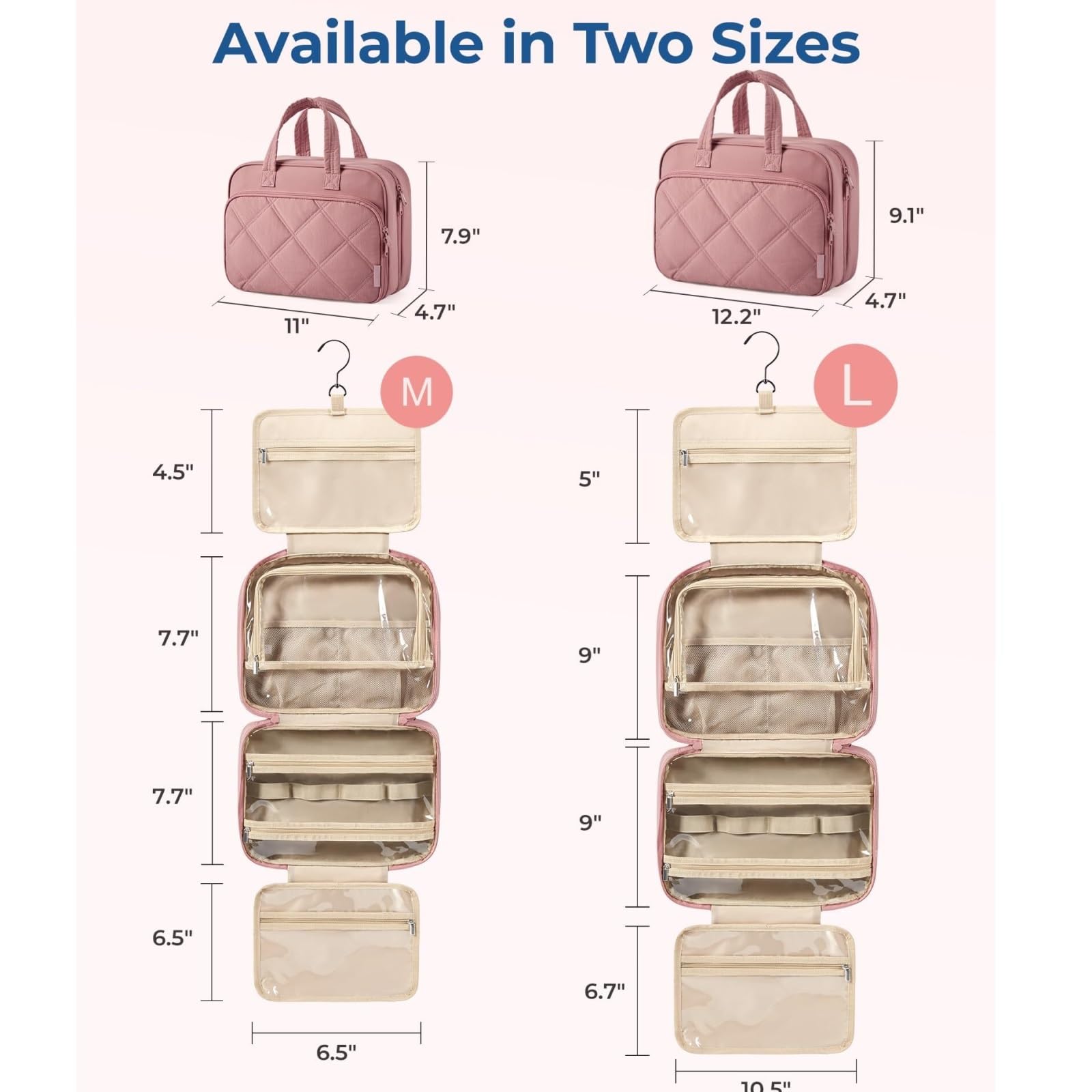 Adatta Viaggio Borsa Da Toilette Appendibile Donna Viaggio In Peluche For Cosmetici For Impermeabile Per Quotidiano(Beige)