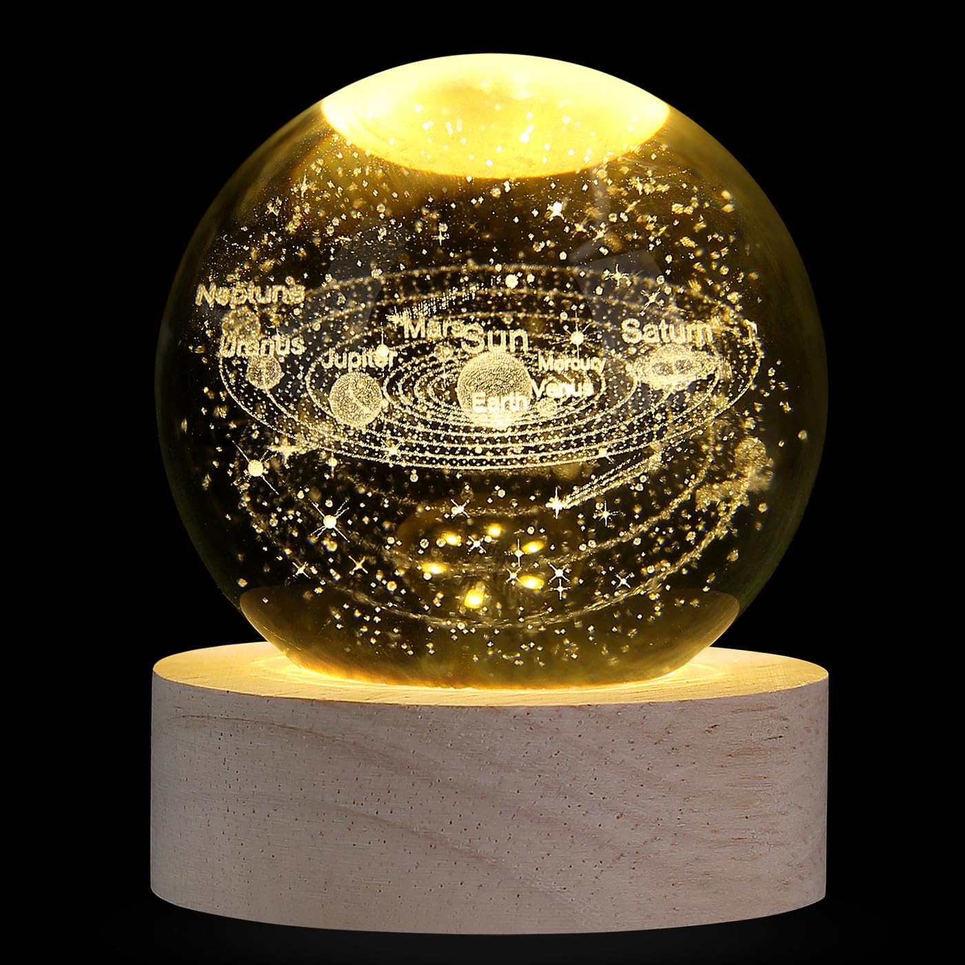 MAIBAOTA 3D Solar System Space Balls 2.4 Inches Crystal Ball Astronomy Decor Gifts for Physics Enthusiasts and Solar System Model Collectors Science Gifts