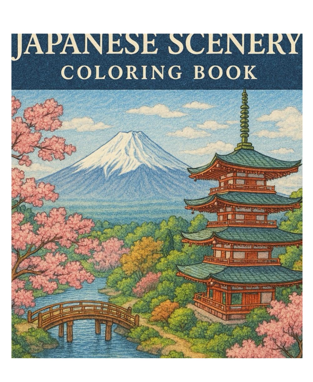 Classic Japanese Scenery Coloring Book 日本の伝統風景　塗り絵: A relaxing Japanese-style world ストレス解消にぴったりの和風な世界