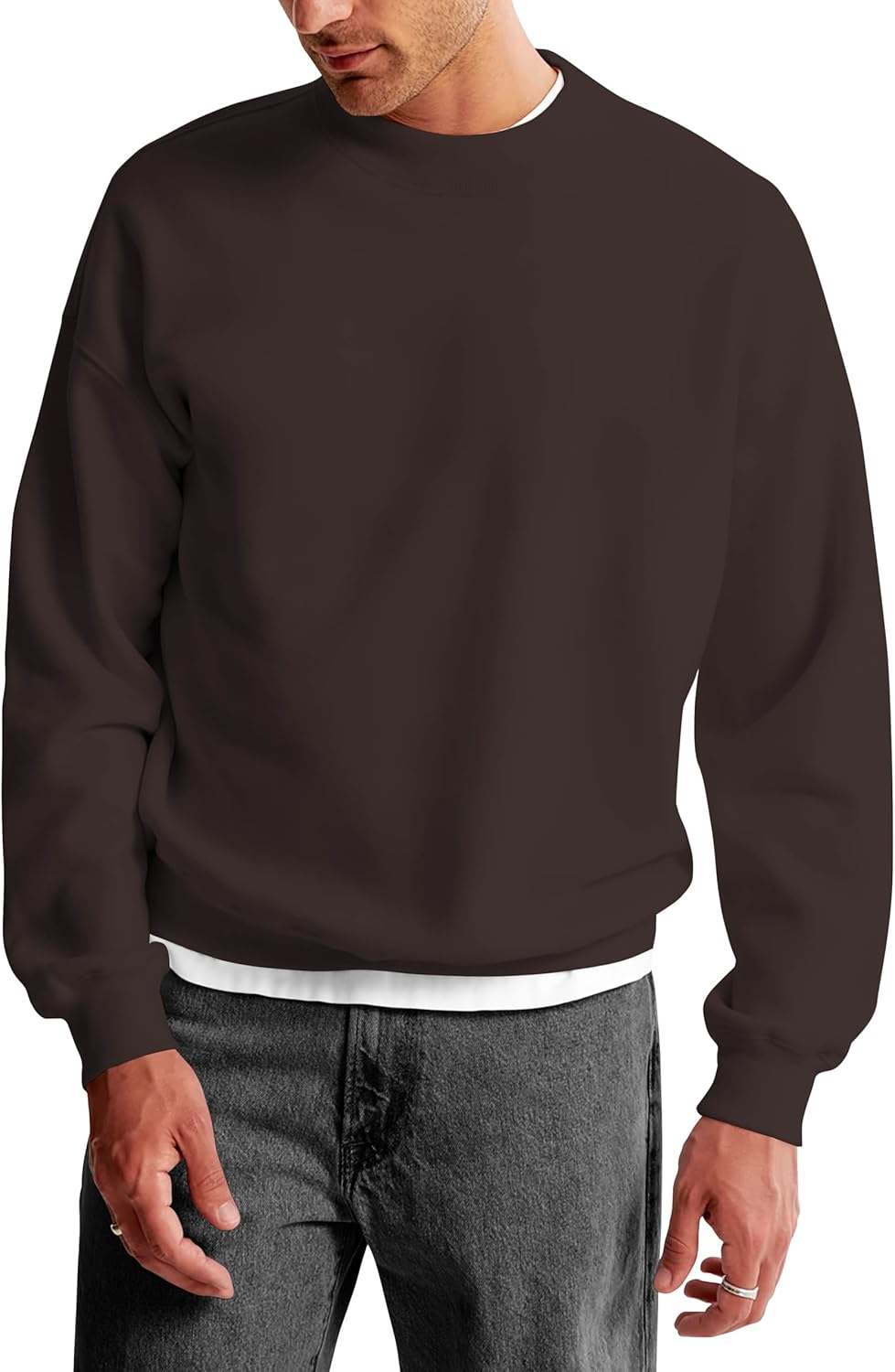 Hat and Beyond Mens Ultimate Heavyweight Sweatshirt Crew Neck Fleece Essentials Pullover Comfort Sweater XS-5XL