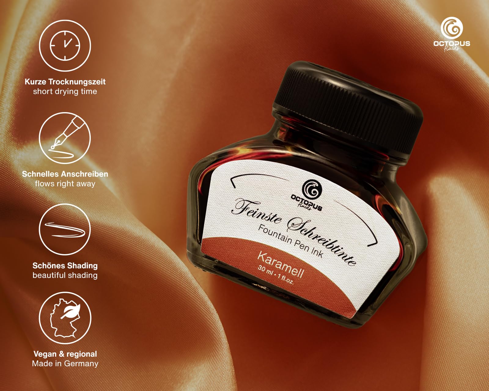 Esterbrook Estie Back to the Land Quirky Leaf Kolbenfüllhalter mit 30ml Tinte Karamell