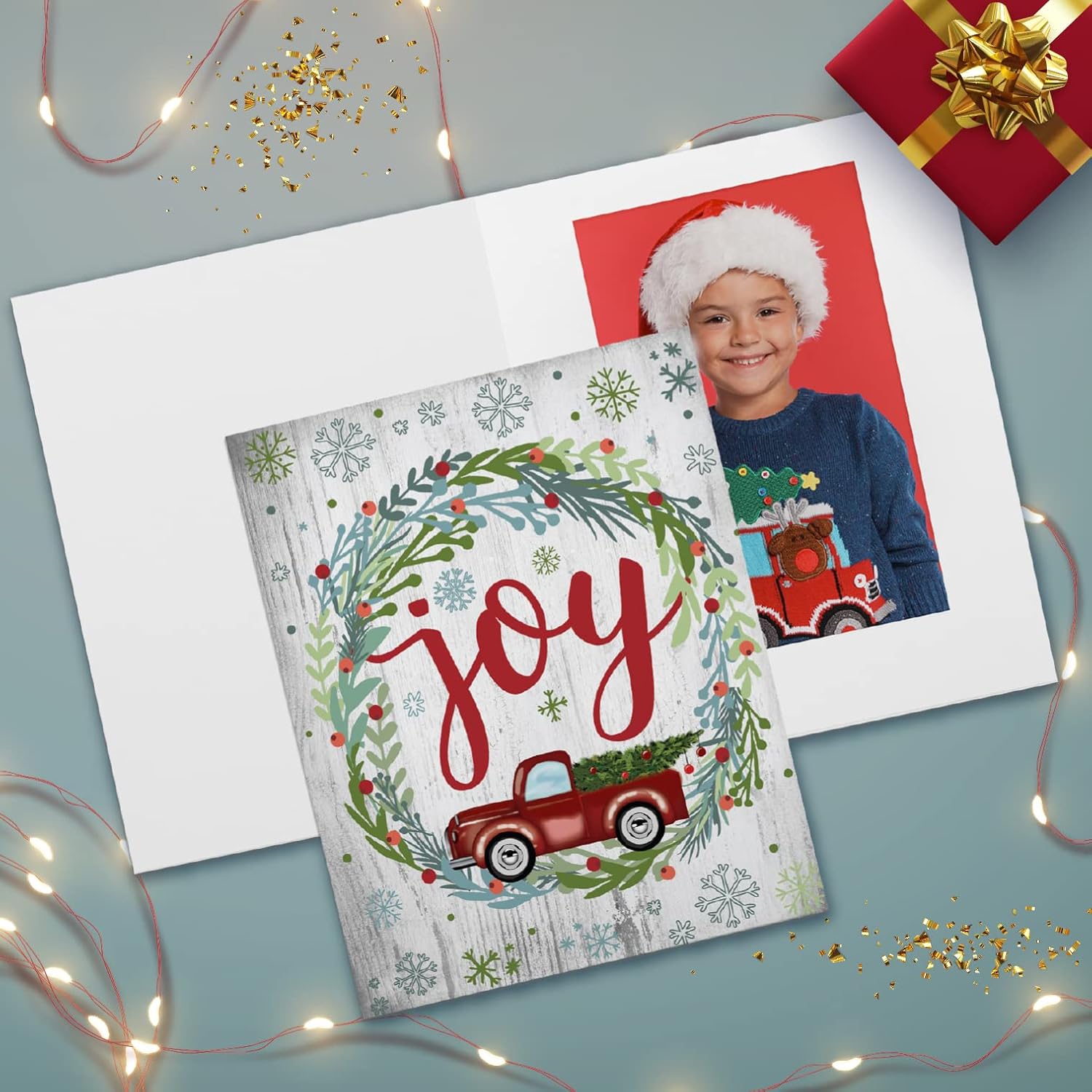 Neil Enterprises Inc. 4x6 Red Christmas Truck Joy Photo Folder - 100 Pack