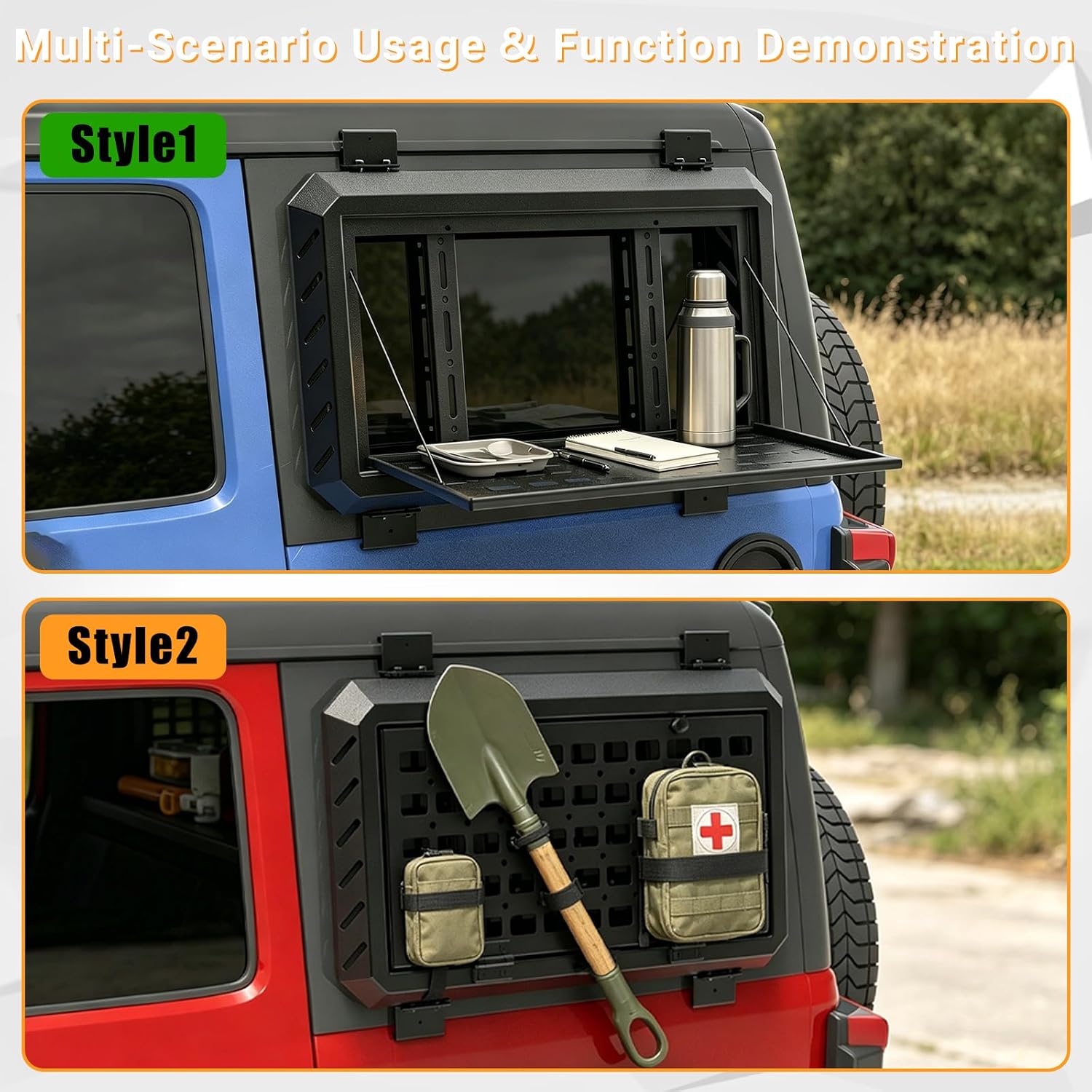 Rear Window Storage Table Fits 2018–2025 Jeep Wrangler JL JLU 4-Door image 4