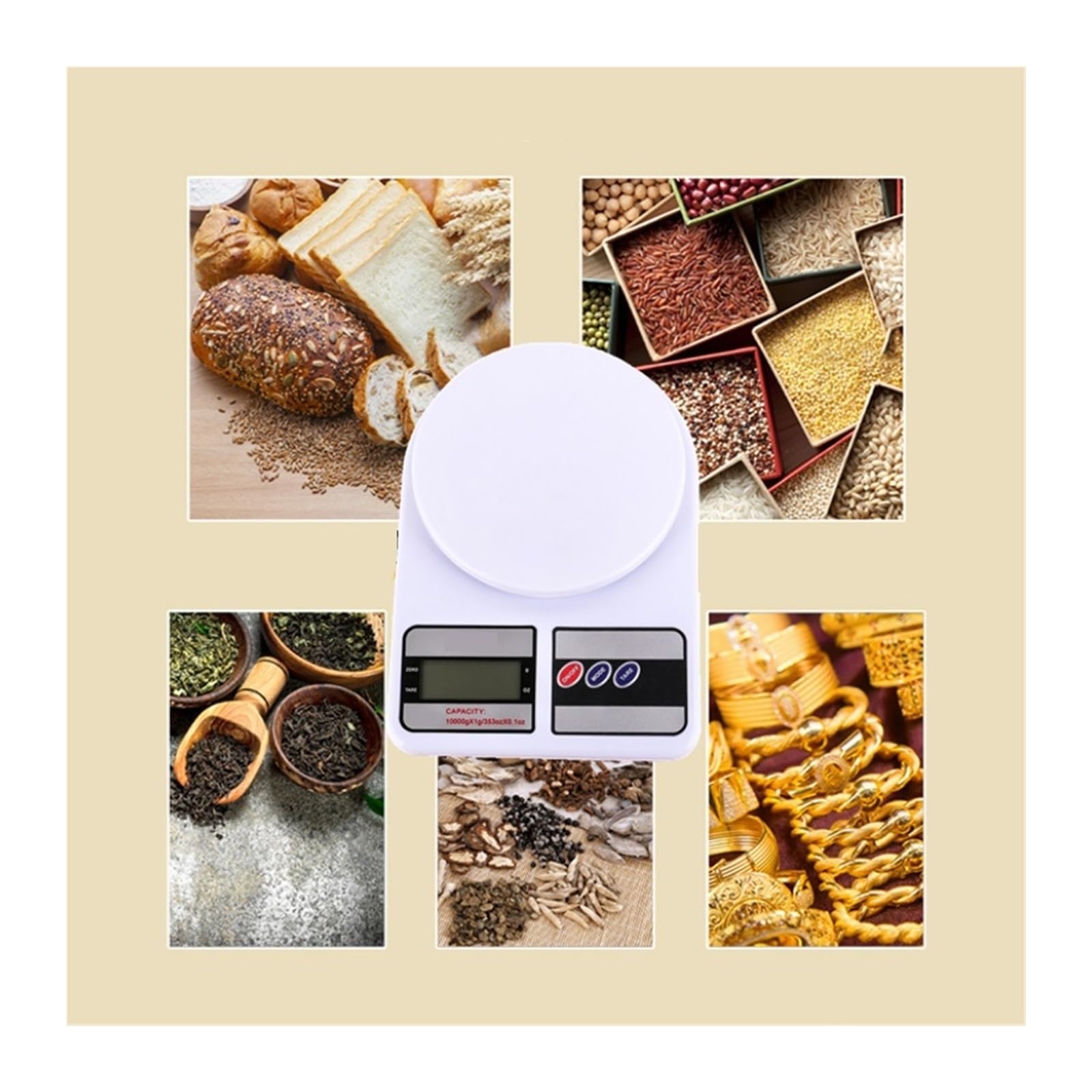10KG X 1G Smart LCD Cyfrowa Waga Kuchenna Wysokiej Precyzji Elektroniczna Waga Żywności(