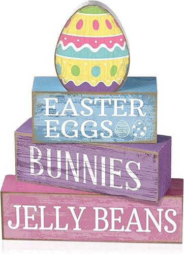 Miniatura 31 de 4 piezas de decoración de mesa de Navidad de madera de Papá Noel, decoración de bandeja escalonada de Navidad, letrero decorativo de bloques de Papá