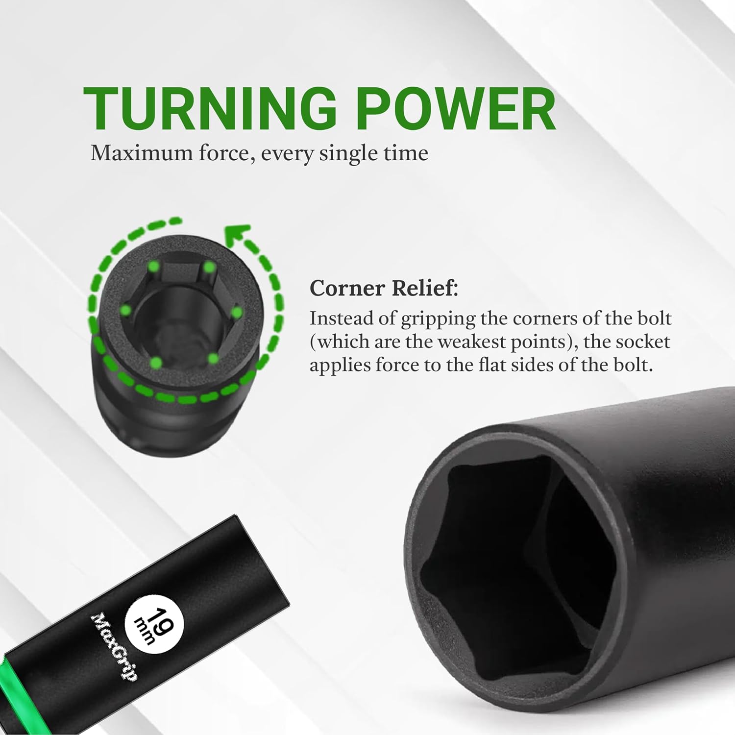 1/2 Impact Socket Set –16 Piece Metric Sizes (8mm–32mm)– Impact Wrench Tool Kit, Car Tool Kit and Hand Tools – Complete Tool Set for Automotive Tools, Mechanic Tool Set, and Tool Kit for Home