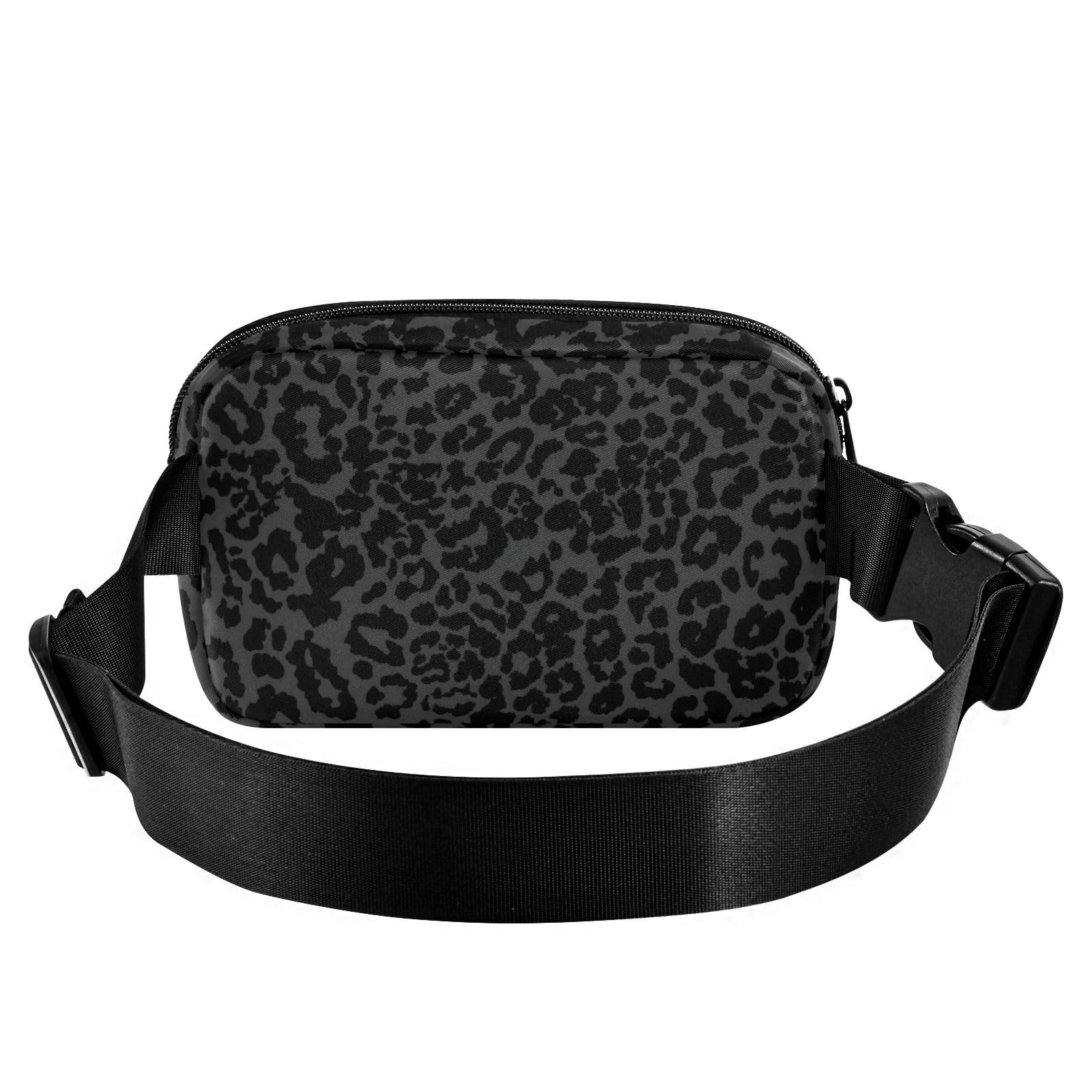 senya Black-white Leopard Print Fanny Pack Crossbody Bags for Women Belt Bag Running Waist Bag with Adjustable Strap