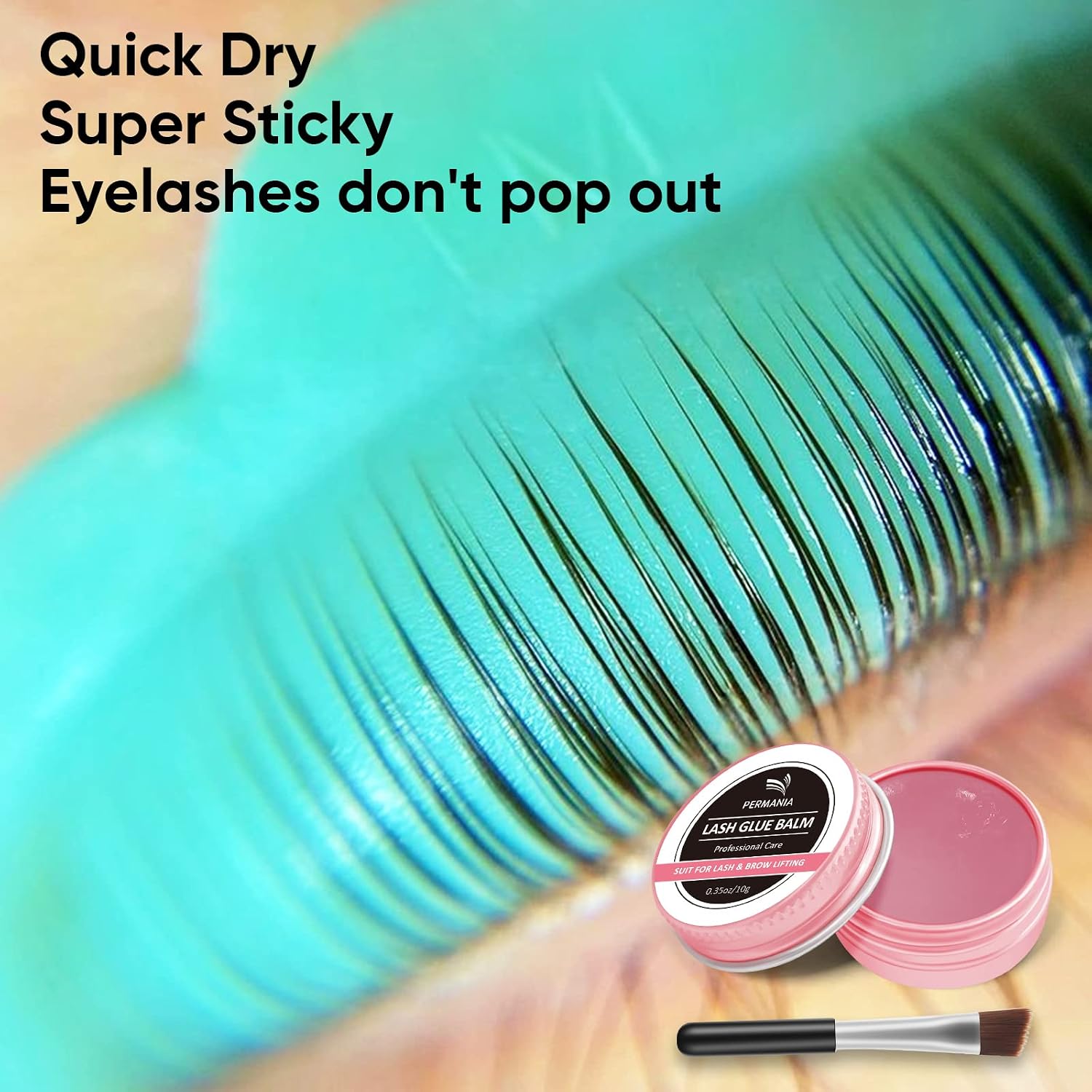 PERMANIA Lash Lift Rod Adhesive, New Brow Lamination Glue Balm, Soft Fragrance Strong Viscosity and Water Solubility for Lash Perm Kit (Peach)