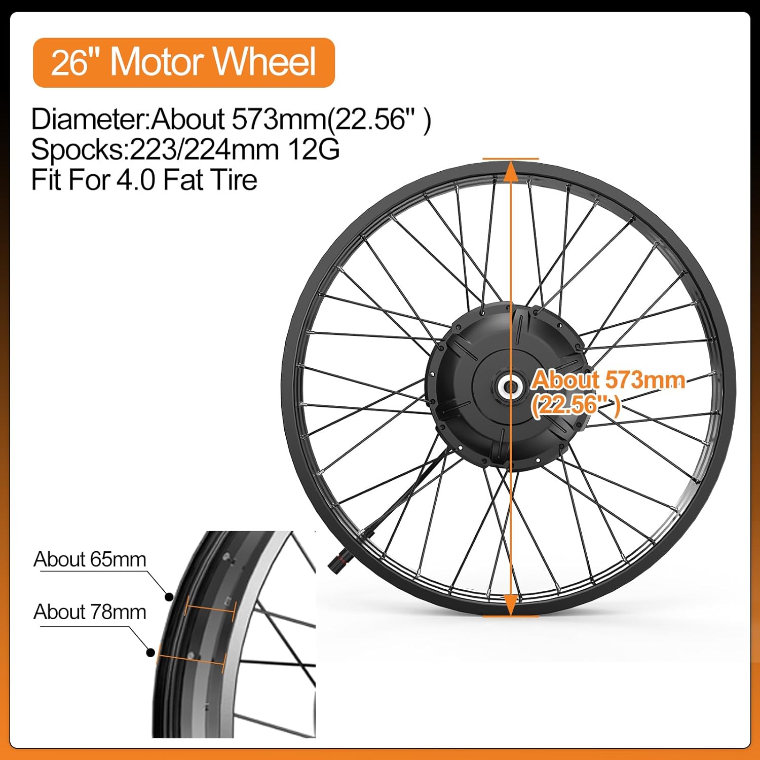 BAFANG 48V 1000W Ebike Conversion Kit with EKD01 TFT Display and Battery for 20" 26" Fat Tire Bikes - Rear Hub Motor Kit for Snow & Off-Road （Battery Optional