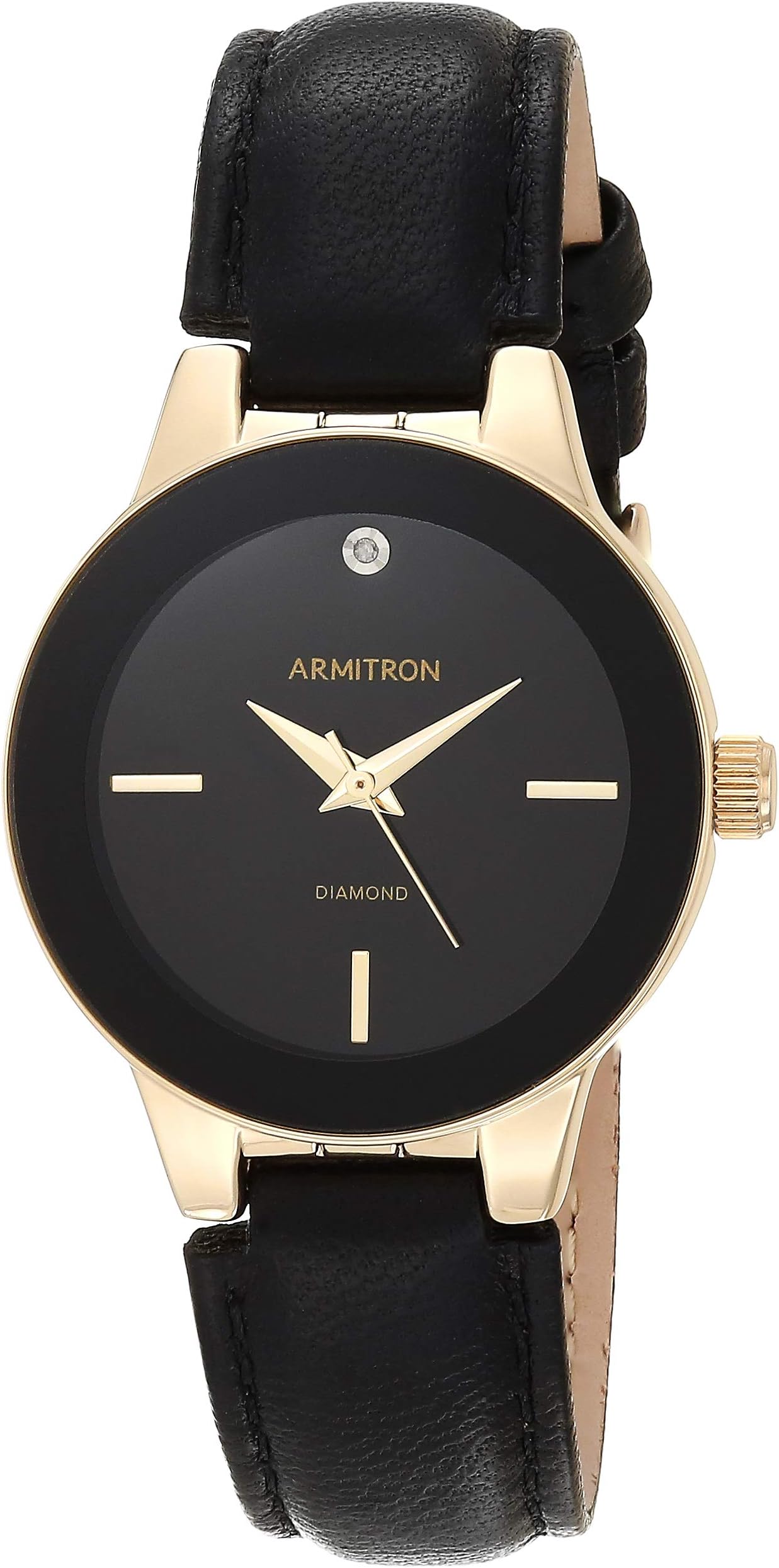 Women's Genuine Diamond Dial Leather Strap Watch, 75/5410