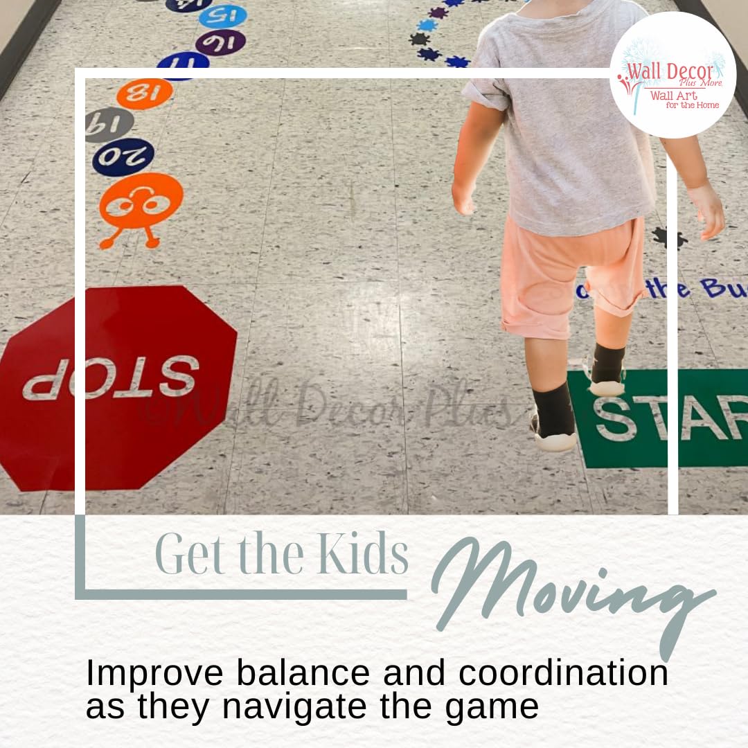 Decalcomanie per pavimenti per bambini, in vinile fustellato, adesivi sensoriali per camminate, educazione, percorsi pedonali, decorazione per asili nido e scuola, corridoi, adesivi per pavimenti in