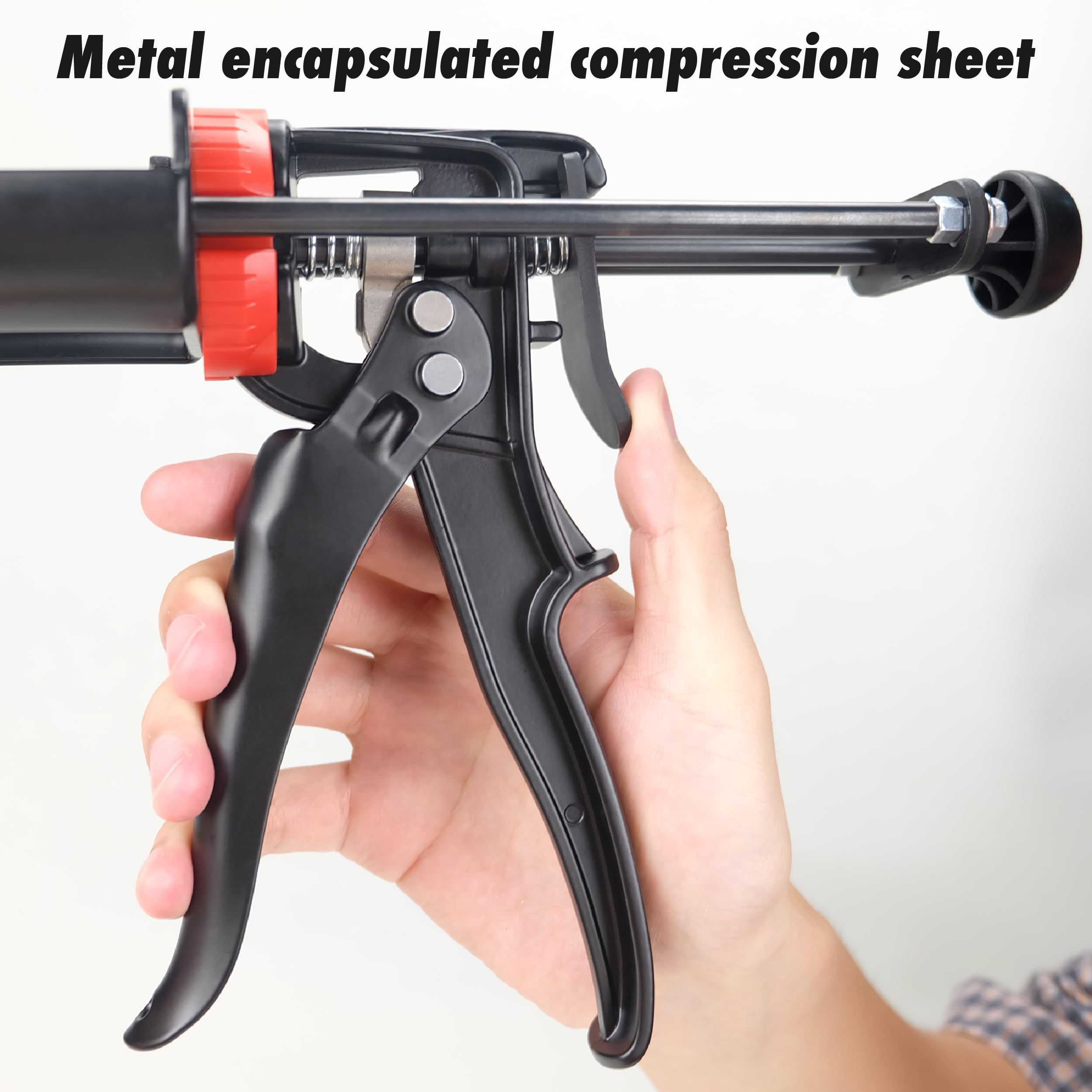 Pistolet à calfeutrer à résine époxy à double chambre, avec sélection de rapport 2:1/1:1, applicateur de mastic, compatible avec pistolets à calfeutrer manuels de 200 ml, pour adhésifs, mastics