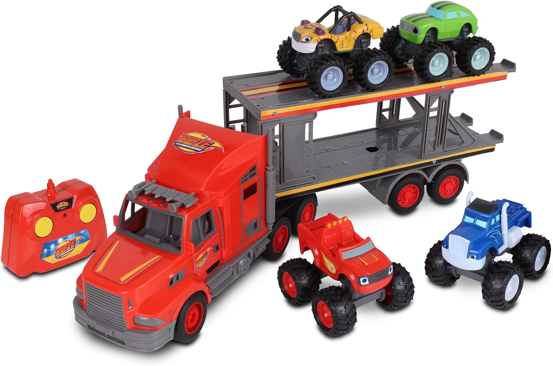 Blaze and The Monster Machines RC: Transporter with Monster Machines - Nickelodeon, Remote Controlled, 2.4 GHz