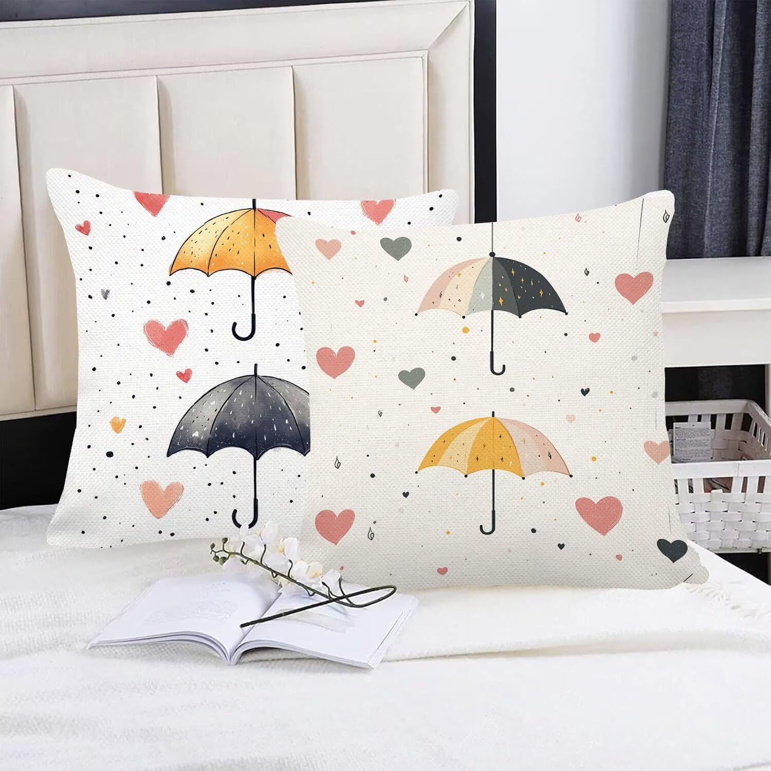 Fundas Cojines 60 x 60 cm Juego de 4 Cojines Exterior, Crema Paraguas Lino Impermeable Sofa Fundas Cojin de para Sofá, Dormitorio, Estar, Jardín, Coche, Decoración Hogar, con Cremallera Oculta m-455