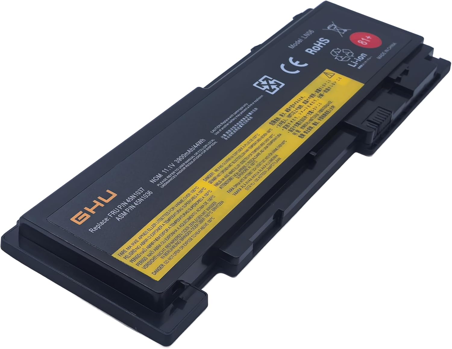 GHU New Battery 81+ Compatible with Lenovo ThinkPad T420s T430s 0A36287 42T4844 42T4845 42T4846 42T4847 45N1036 45N1037 45N1038 45N1039 45N1064 45N1065 45N1143-11.1V 44W 6-Cell,12 Months Warranty