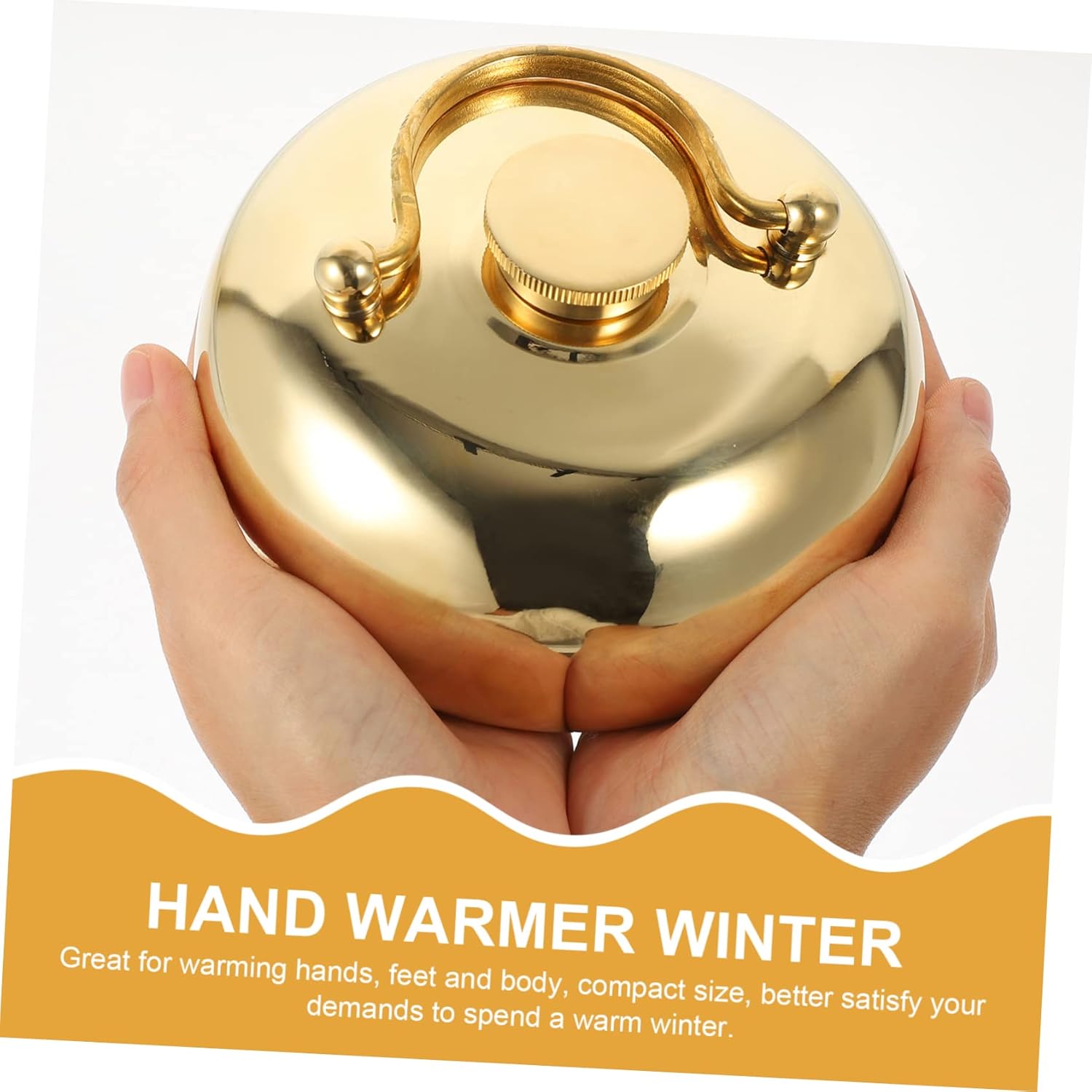 Toddmomy Winter Hand Warmer Pot Portable Copper Hot Water Stove for Hands and Feet Compact Design for Easy Carrying Leak Lid for Safe Use for Cold