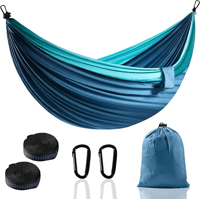 Super Light Portable Camping Hammock with Tree Straps - Sea Blue