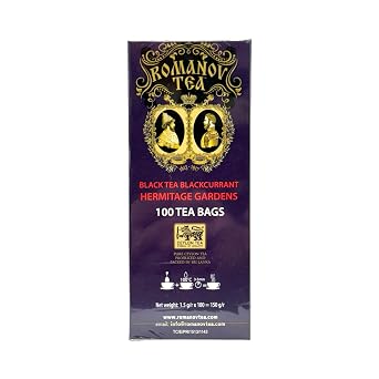 HERMITAGE GARDENS - 100% Pure Ceylon black tea with blackcurrant and lemon flavors. 100 tea bags