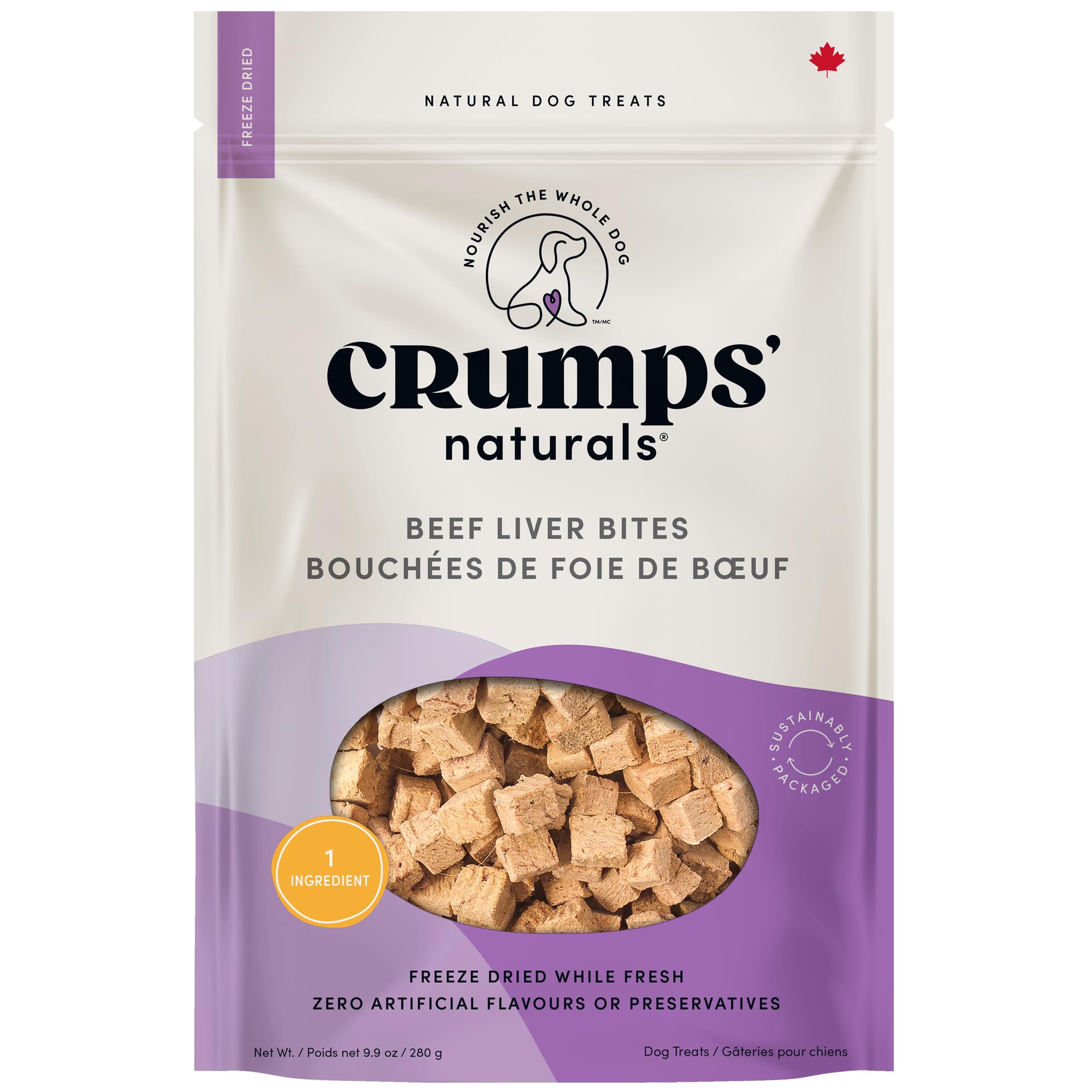 Crumps' Naturals Mordeduras de hígado de ternera para mascotas, 284 ml