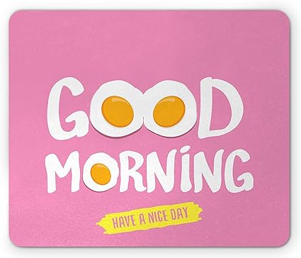 Citation Tapis De Souris Jaunes D Oeufs De Petit Dejeuner Construits En Bonjour Ont Un Message Positif De Belle Journee Tapis De Souris En Caoutchouc Antiderapant Rectangulaire De Taille Standard R Amazon Fr
