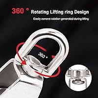 Vista 5 de M15 - Bloque de Tracción de Polea Simple con Gancho Giratorio para Grúa de Elevación, Acero Inoxidable 304, Cuerda de 1/4 pulgadas x Roldana de 3/5