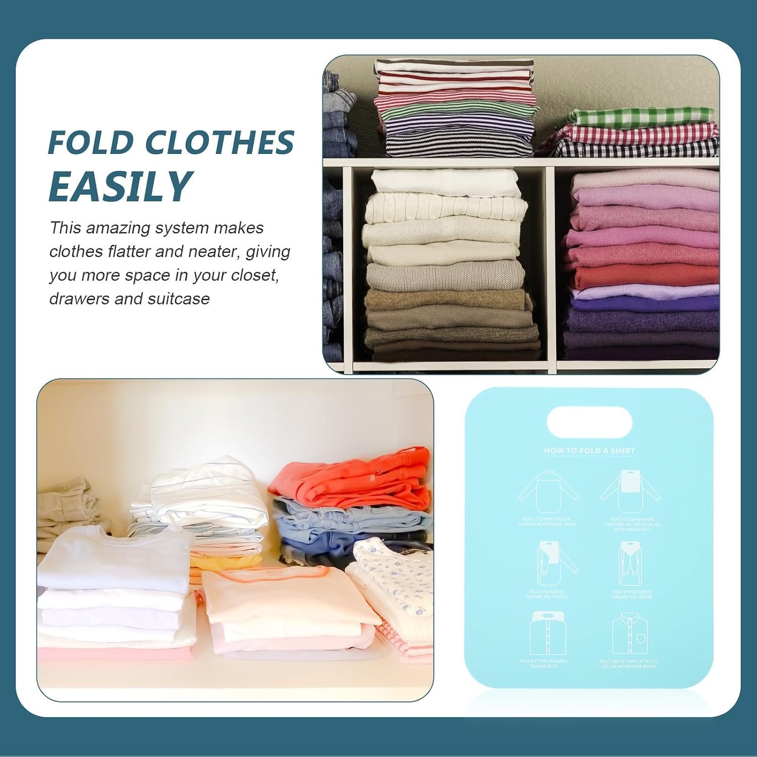 Generic Shirt Folding Board Clothes Folding Accessories for Closet Organization