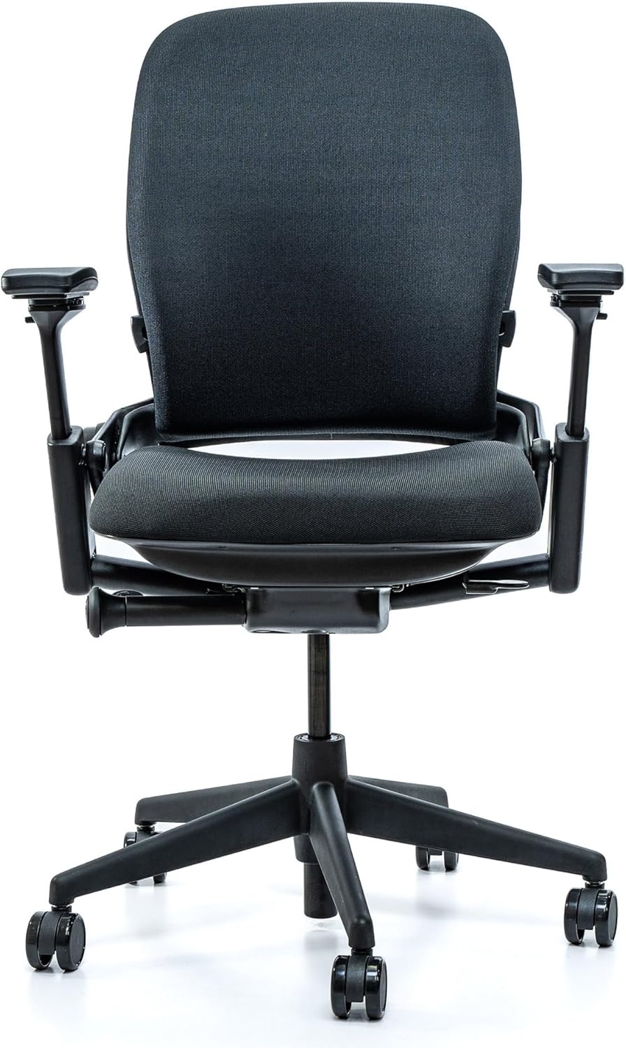 Steelcase Leap V2 Office Chair - Remanufactured by Crandall Office - Ergonomic, Fully Adjustable, 12-Year Warranty, Black Fabric - Premium Work & Home Office Seating