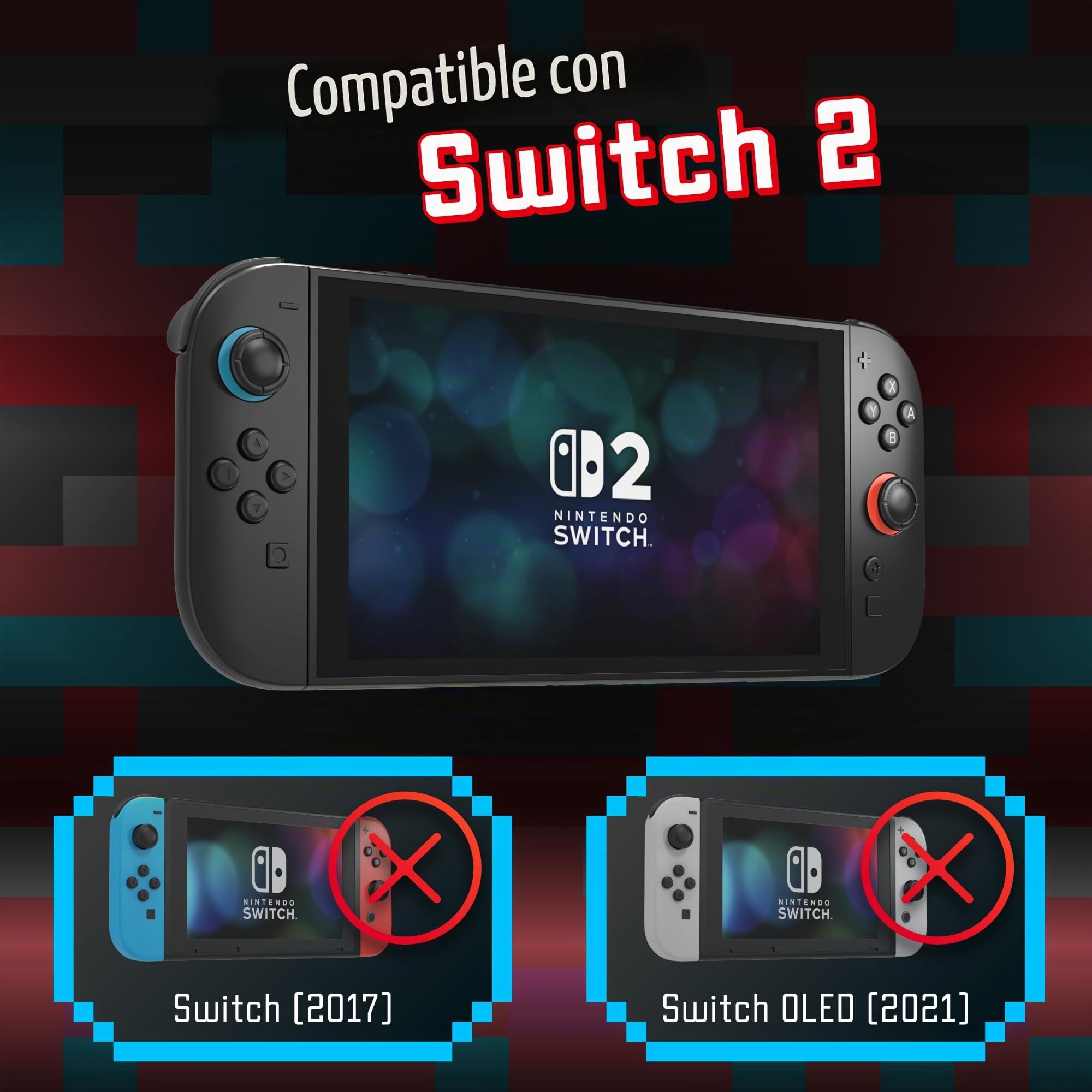 Fosmon Estación de Carga para Mandos Nintendo Switch 2 Joy-con – Carga Rápida 4 en 1 con Iluminación RGB (9 Modos) e Indicador LED – Cargador para Mandos Switch 2