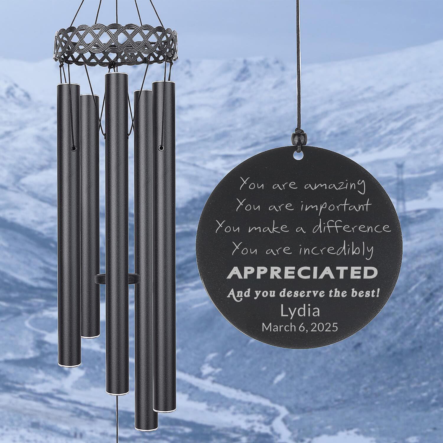 Personalized Thank You Wind Chimes, Appreciation Gift Wind Chime, Thank You for Nurse, Doctor, Appreciation Men, Women, Friends, Teacher, Doctor, Farewell Gift for Coworker, Colleague