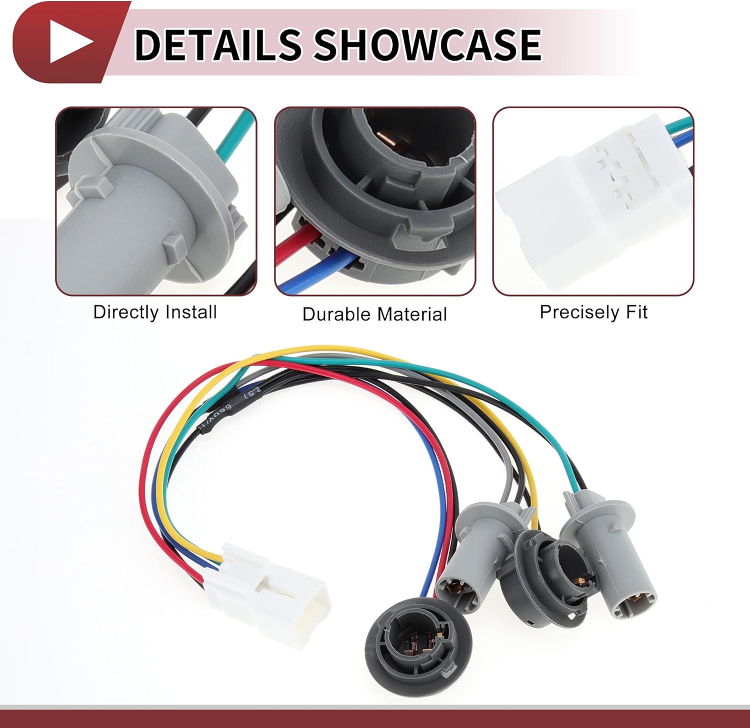 2 Pcs Car Rear Tail Light Bulb Socket Harness for Kia Spectra SX 2007-2009 2.0L Tail Lamp Connector Wiring No.924152F220 Replace Parts