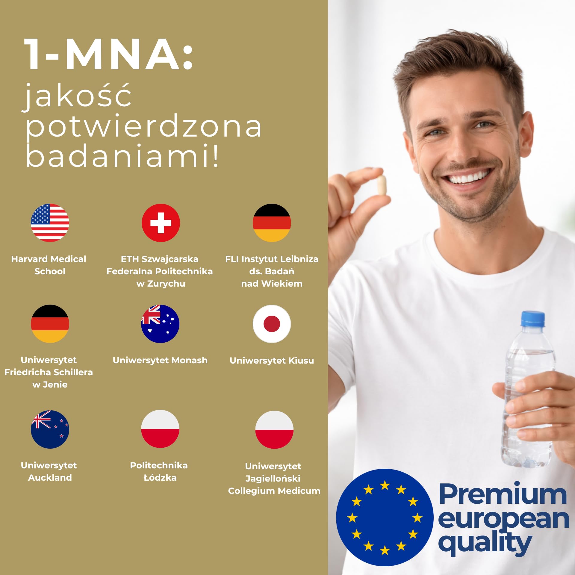 1-MNA PRO, Anti Aging, Suplement Optymalizujący NAD+, Podwójna Dawka dla Szybszych Efektów, Biohacking, Wsparcie Zdrowia Komórkowego, Opracowany Naukowo, 30 Kapsułek
