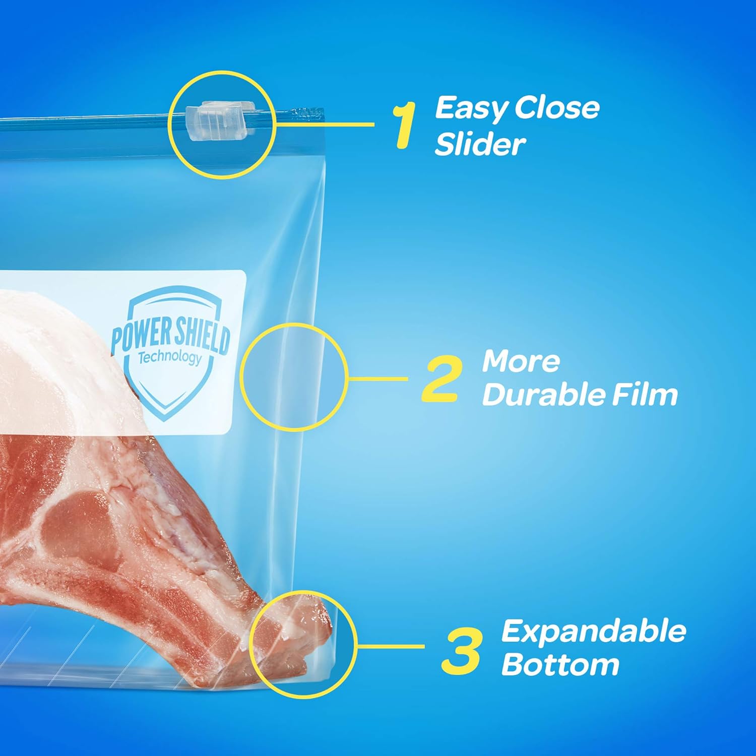 Ziploc Slider Freezer Bags, Stand-and-Fill with Expandable Bottom, Gallon, 72 Count, 24 Count (Pack of 3)